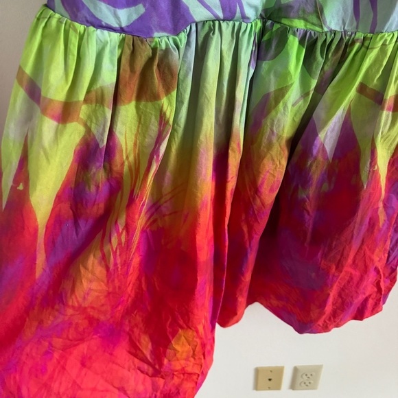 Plenty by Tracy Reese Puff-Sleeve Surplice Watercolor Tie Dye Dress M Anthro - Picture 6 of 12